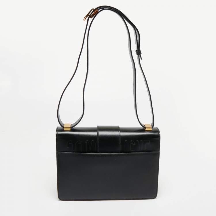 Pre Owned Dior Black Leather 30 Montaigne Shoulder Bag