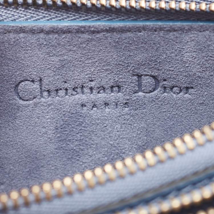 Pre Owned Dior Blue Leather Saddle Triple Zip Crossbody Bag