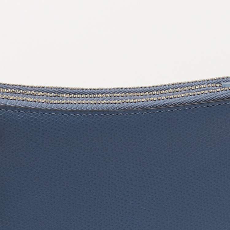 Pre Owned Dior Blue Leather Saddle Triple Zip Crossbody Bag
