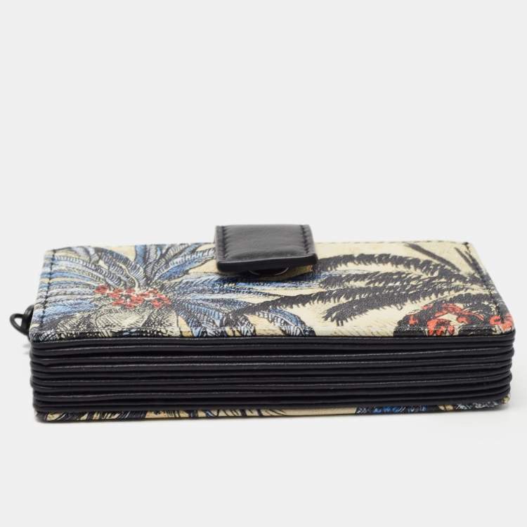 Pre Owned Dior Multicolor Toile de Jouy Leather Lady Dior 5 Gusset Card Holder