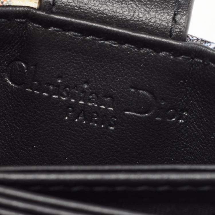 Pre Owned Dior Multicolor Toile de Jouy Leather Lady Dior 5 Gusset Card Holder