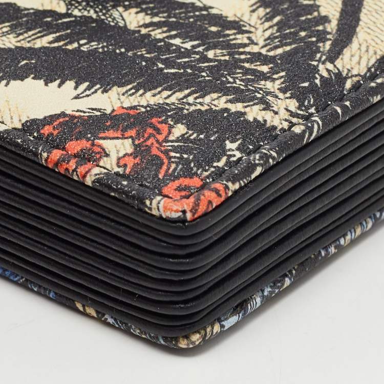 Pre Owned Dior Multicolor Toile de Jouy Leather Lady Dior 5 Gusset Card Holder