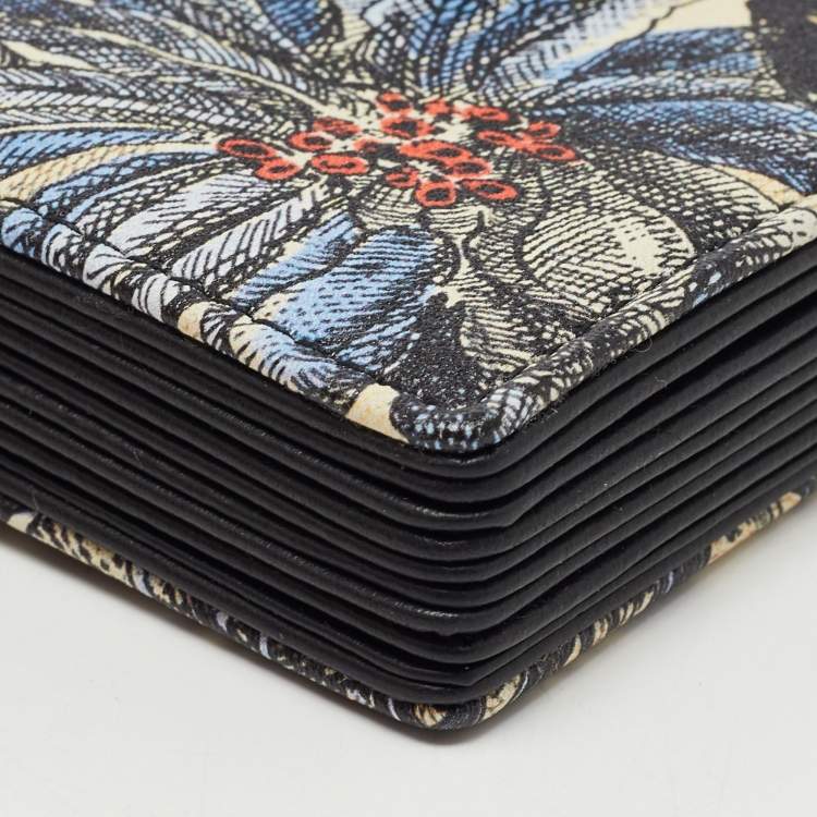 Pre Owned Dior Multicolor Toile de Jouy Leather Lady Dior 5 Gusset Card Holder