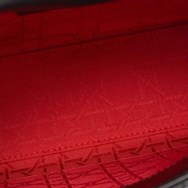 Pre Owned Dior Black Cannage Leather Small My ABCDior Lady Dior Tote