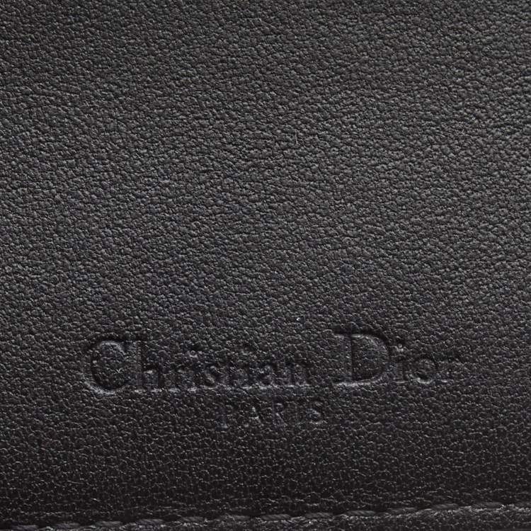 Pre Owned Dior Black Cannage Leather Lady Dior Card Holder