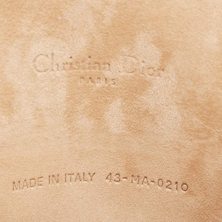 Pre Owned Dior Rose Gold Cannage Leather Lady Dior Pouch 