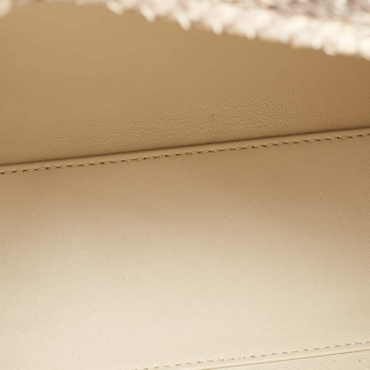 Pre Owned Dior Gold/Beige Python Large Lady Dior Tote