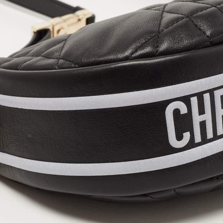 Pre Owned Dior Black Cannage Leather Small Vibe Hobo