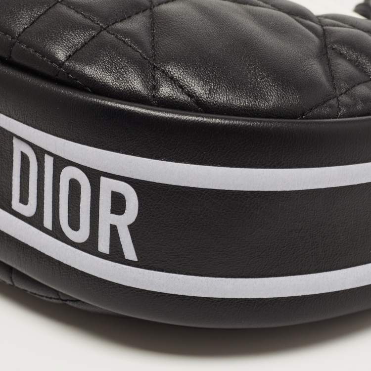 Pre Owned Dior Black Cannage Leather Small Vibe Hobo