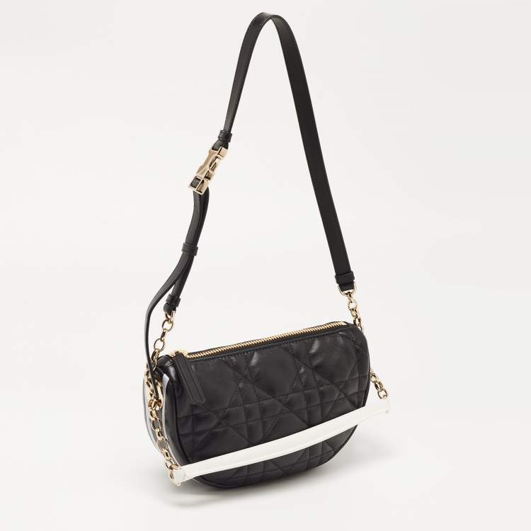 Pre Owned Dior Black Cannage Leather Small Vibe Hobo
