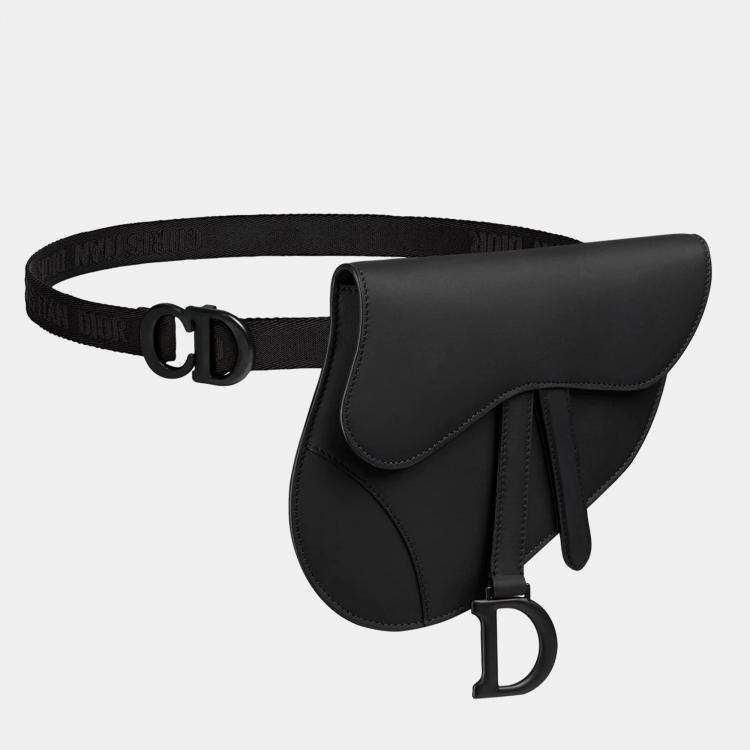 Saddle Removable Pouch Belt Black Ultrasoft Calfskin and Goatskin