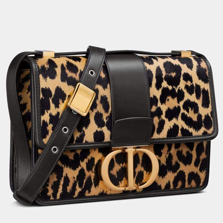 Pre Owned DIOR Beige Multicolor Mizza Pony-Hair Calfskin 30 MONTAIGNE BAG M9203UZAB918U