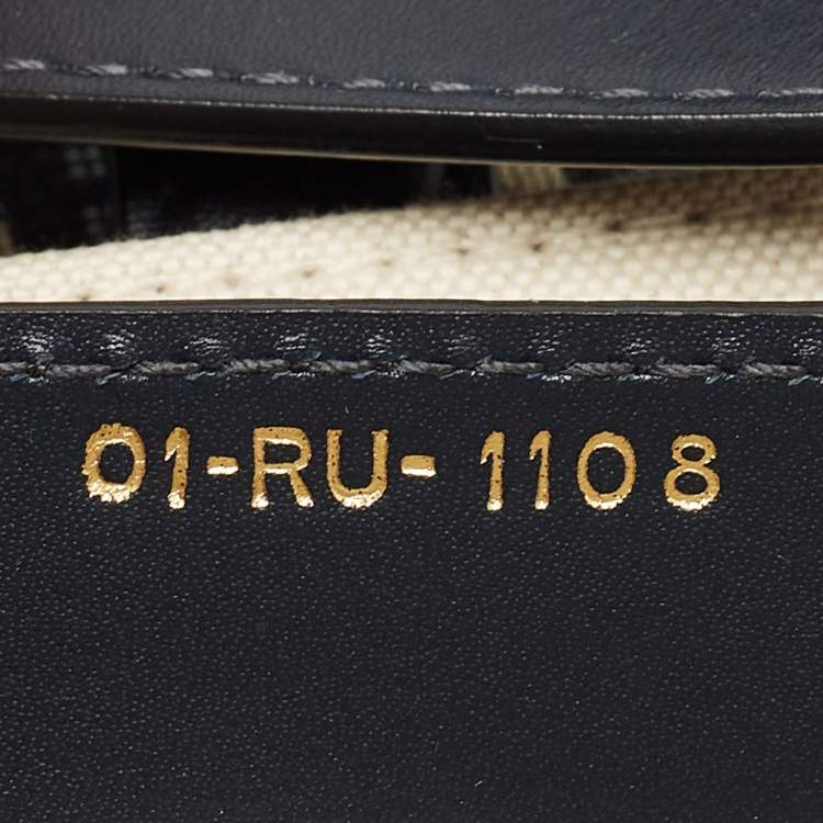 Pre Owned Dior Blue Oblique Canvas and Leather Saddle Bag