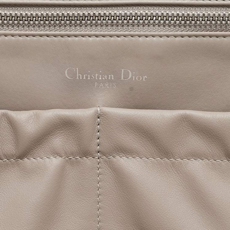 Pre Owned Dior Beige/Lilac Canvas and Leather Nappy Suitcase