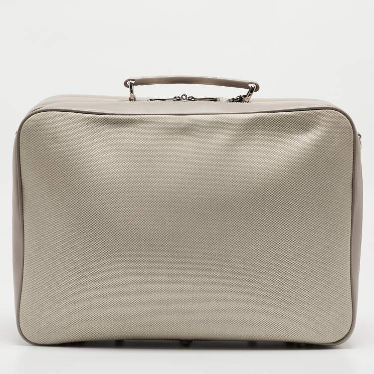 Pre Owned Dior Beige/Lilac Canvas and Leather Nappy Suitcase