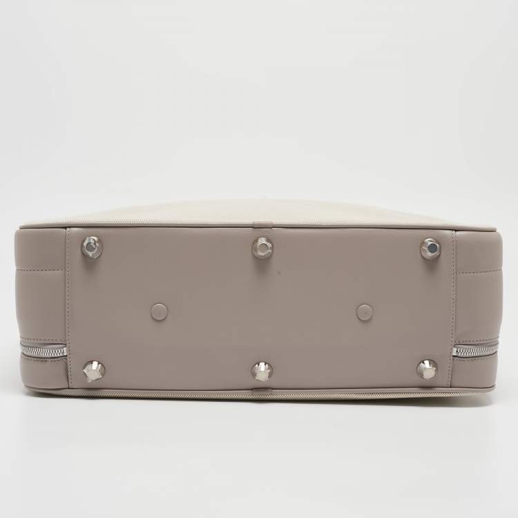 Pre Owned Dior Beige/Lilac Canvas and Leather Nappy Suitcase