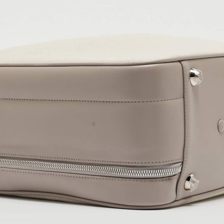 Pre Owned Dior Beige/Lilac Canvas and Leather Nappy Suitcase