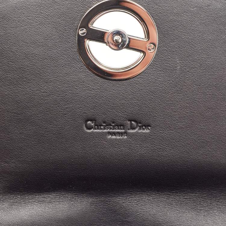 Pre Owned Dior Black/White Calf Hair and Leather Jazz Wristlet Clutch