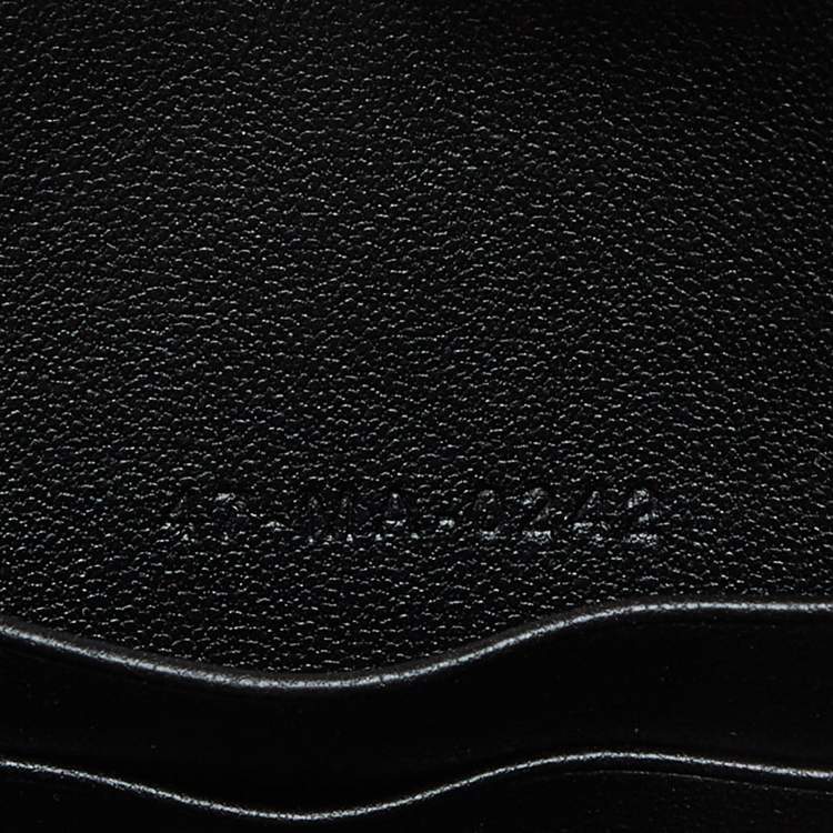 Pre Owned Dior Black Cannage Patent Leather Caro Zipped Chain Pouch