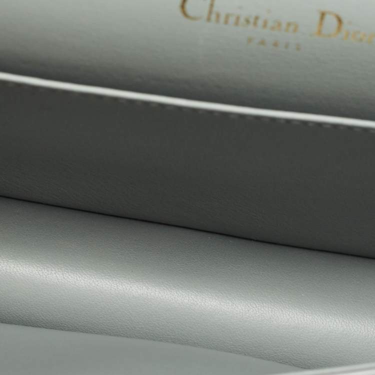 Pre Owned Dior Grey Cannage Patent Leather Lady Dior Chain Pouch