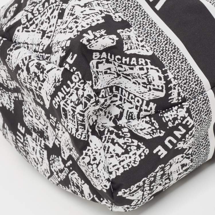 Pre Owned Dior Black/White Plan De Paris Nylon Diortravel Pouch