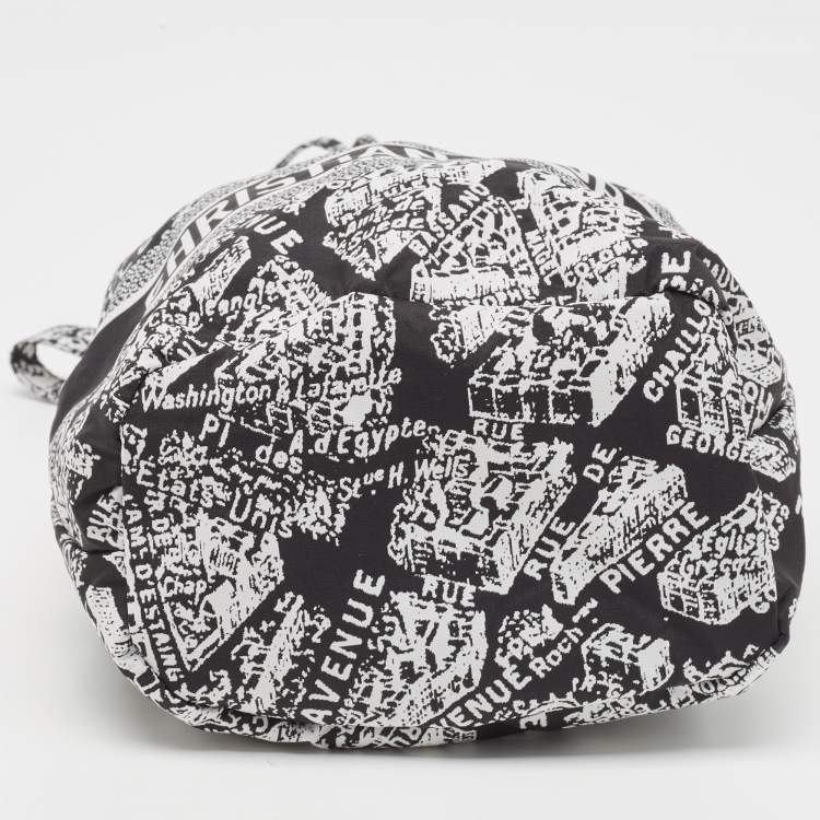 Pre Owned Dior Black/White Plan De Paris Nylon Diortravel Pouch