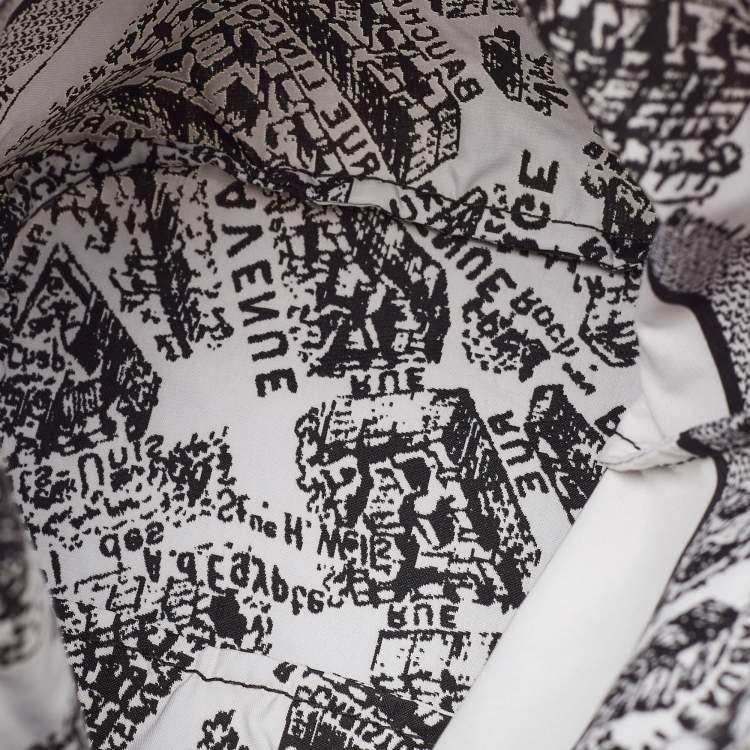 Pre Owned Dior Black/White Plan De Paris Nylon Diortravel Pouch