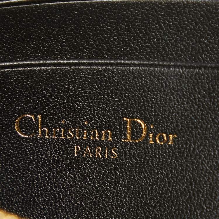 Pre Owned Dior Black Cannage Leather Caro Multifunctional Pouch