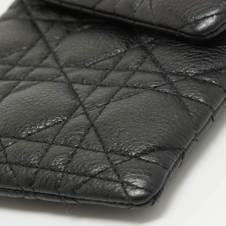Pre Owned Dior Black Cannage Leather Caro Multifunctional Pouch