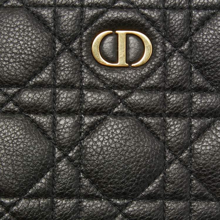 Pre Owned Dior Black Cannage Leather Caro Multifunctional Pouch