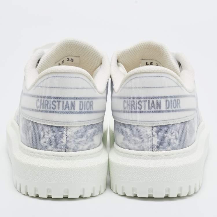 Pre Owned Dior Blue/White Canvas and Mesh Dior Addict  Sneakers Size 38
