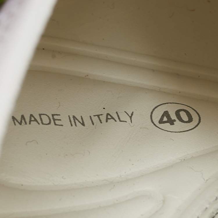 Pre Owned Dior White Perforated Leather Floral Applique Fusion Sneakers Size 40