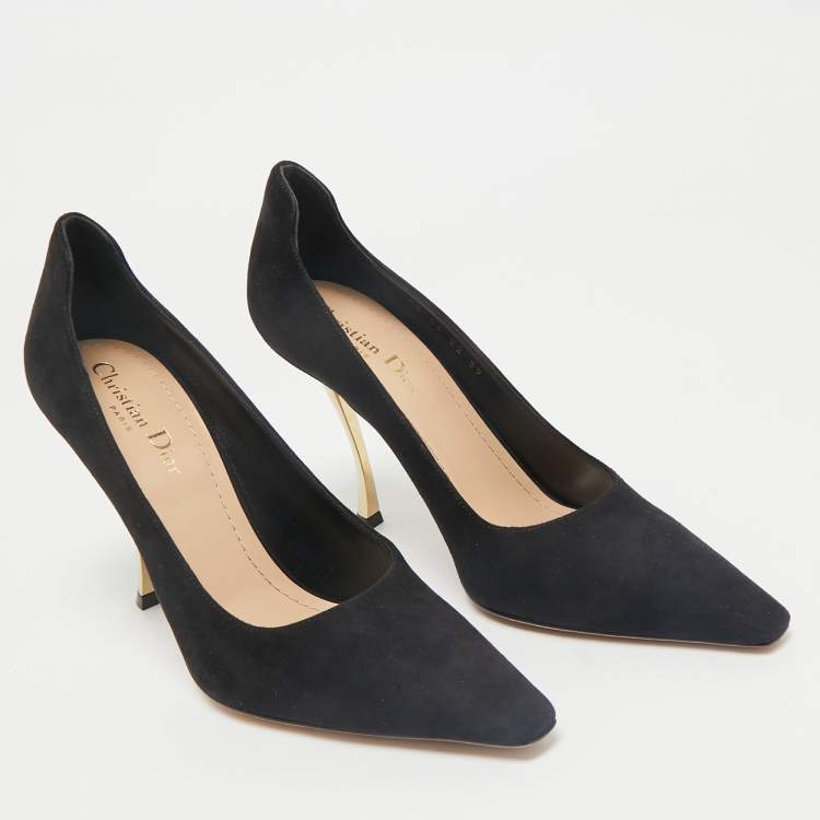 Pre Owned Dior Black Suede D-Fame Pumps Size 39