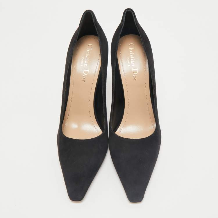 Pre Owned Dior Black Suede D-Fame Pumps Size 39