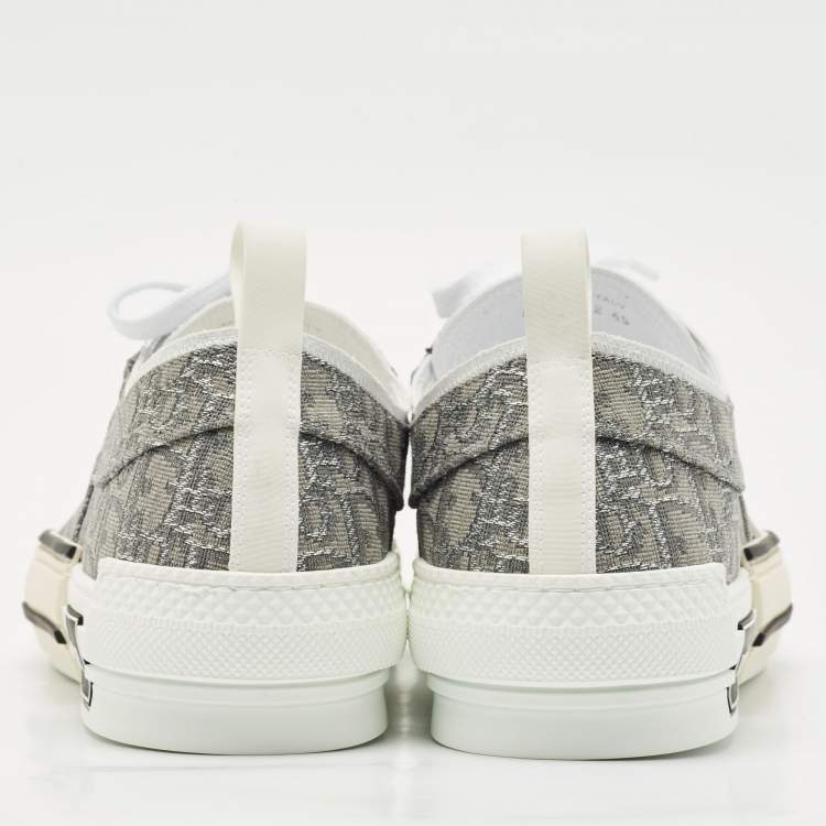 Pre Owned Dior Grey Oblique Canvas B23 Low Top Sneakers Size 45