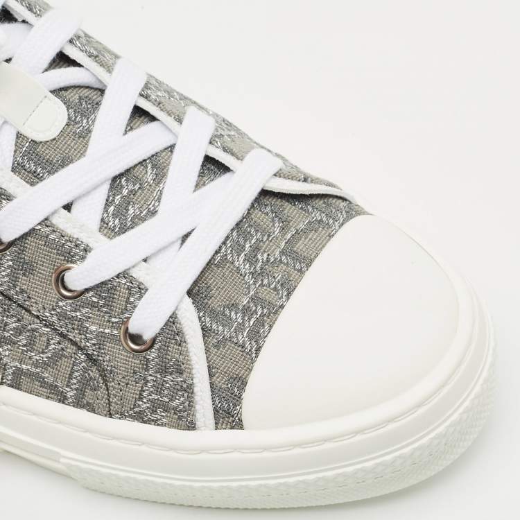 Pre Owned Dior Grey Oblique Canvas B23 Low Top Sneakers Size 45