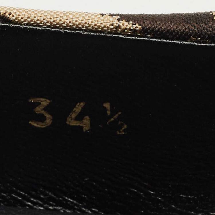 Pre Owned Dior Beige/Black Leopard Print Fabric Mizza Flats Size 34.5