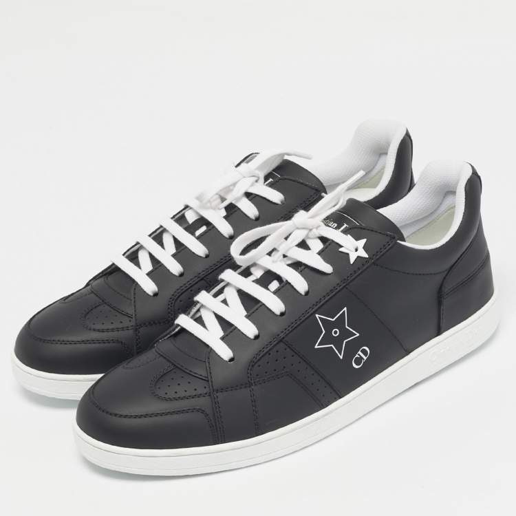 Pre Owned Dior Black Leather D-star Lace Up Sneakers Size 39.5