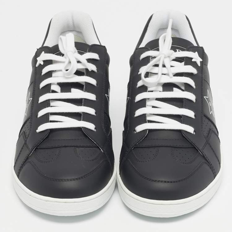 Pre Owned Dior Black Leather D-star Lace Up Sneakers Size 39.5