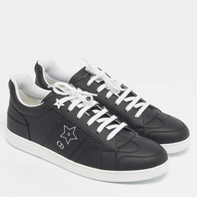 Pre Owned Dior Black Leather D-star Lace Up Sneakers Size 39.5