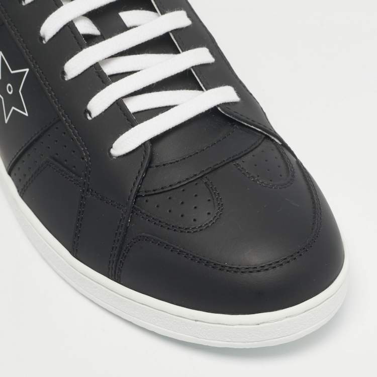 Pre Owned Dior Black Leather D-star Lace Up Sneakers Size 39.5