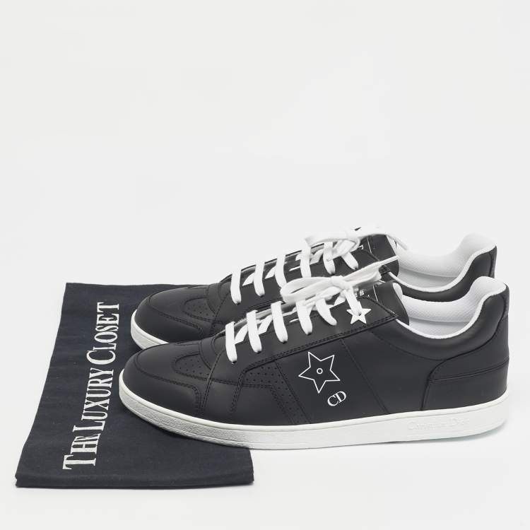 Pre Owned Dior Black Leather D-star Lace Up Sneakers Size 39.5