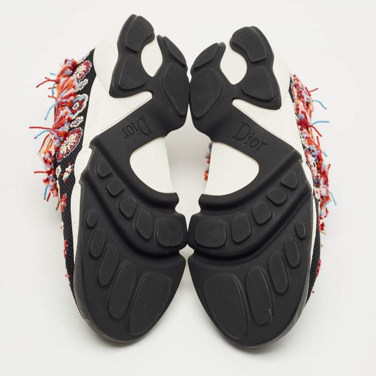 Pre Owned Dior Black Mesh Embellished Fusion Sneakers Size 38