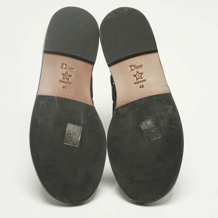 Pre Owned Dior Black Leather Cut-out D-strap Gladiator Flat Sandals Size 40