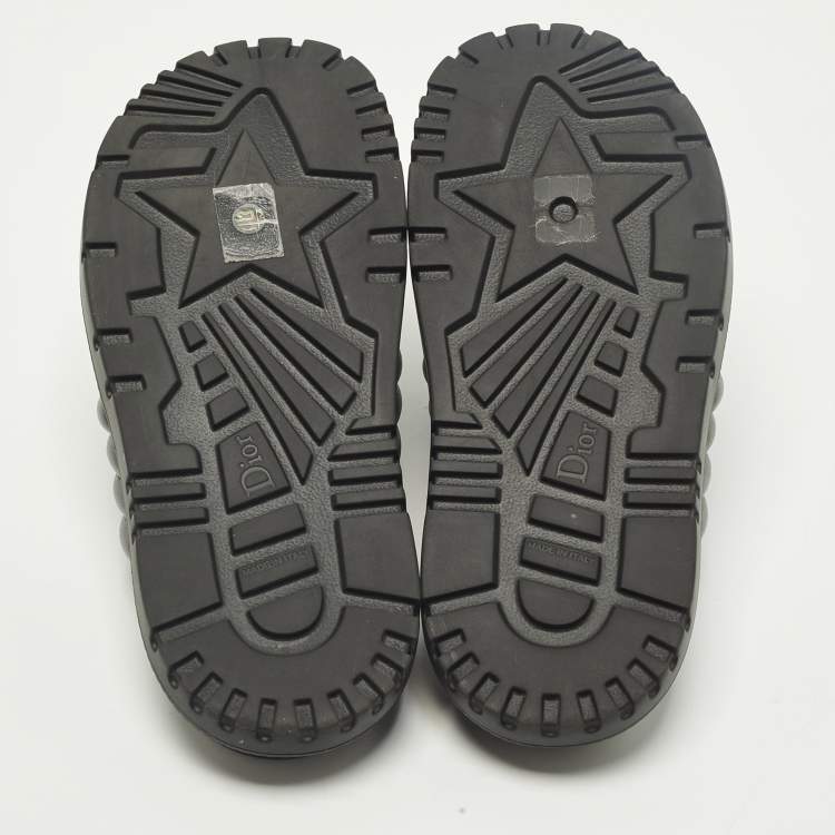 Pre Owned Dior Size 38.5 Black D-Cross Leather Flat Slides 