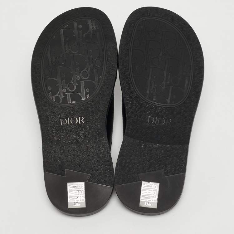 Pre Owned Dior Alias Size 38 Black Leather Flat Slides