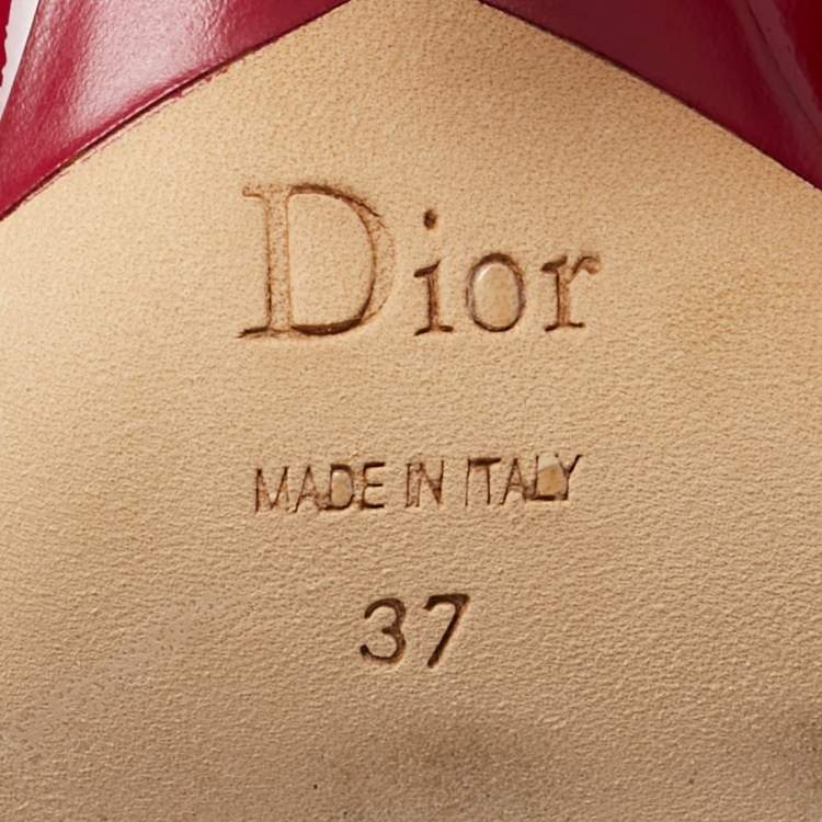 Pre Owned Dior Size 37 Purple Patent Leather Thigh High Boots