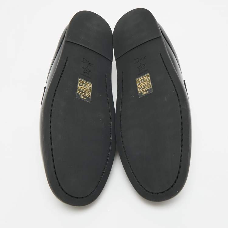 مملوكة مسبقًا Dior Boy Size 39 Black Brushed Leather Flat Mules