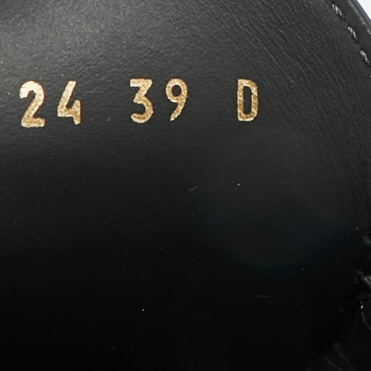 مملوكة مسبقًا Dior Boy Size 39 Black Brushed Leather Flat Mules