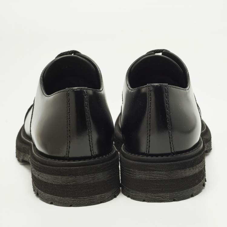 Pre Owned Dior Diorebel Size 38.5 Black Leather Derby